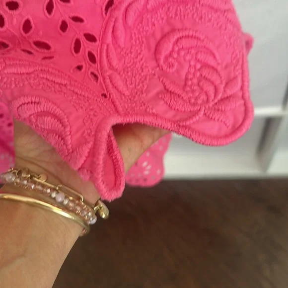 RHODE Mika eyelet blouse pink XS - Picture 5 of 14